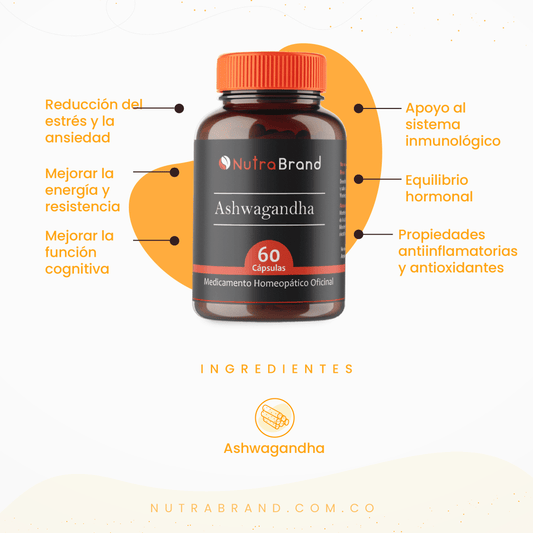 Beneficios del extracto natural de raíz de ashwagandha en cápsulas de NutraBrand