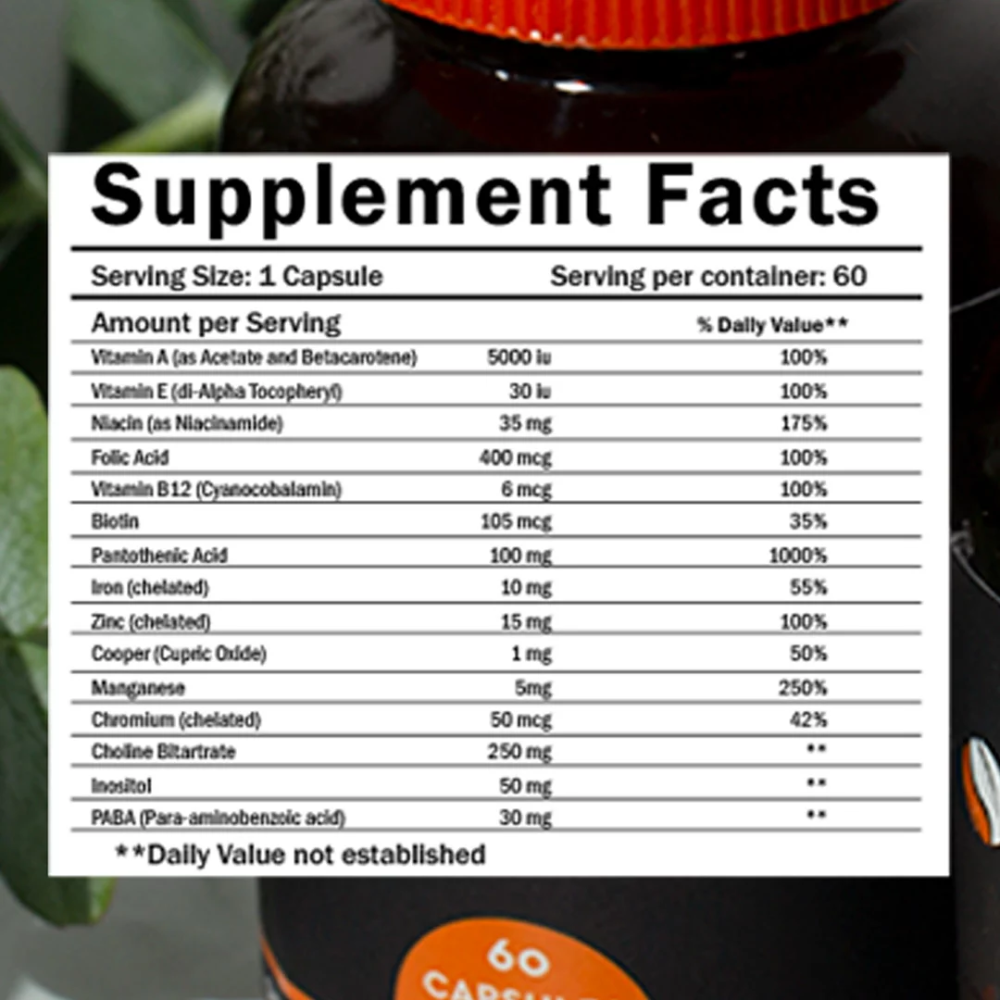 tabla de suplemento HSN de NutraBrand