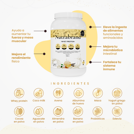 Ingredientes:Whey Protein de NutraBrand