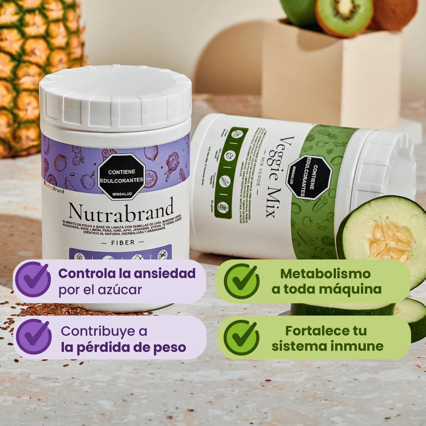 Combo Slim (Jugo verde + Fibra + Drenador + HSN)
