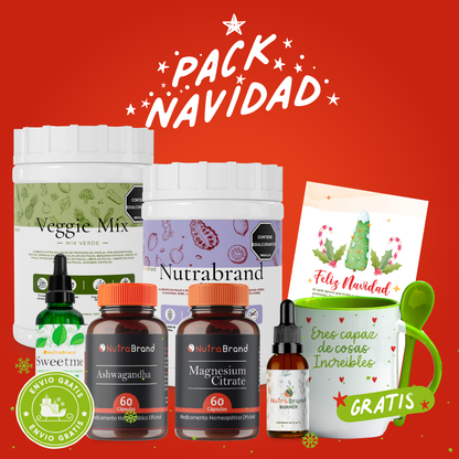 Pack Navidad  (Fibra + Batido Verde+ Ashwagandha + Magnesio +Drenador)