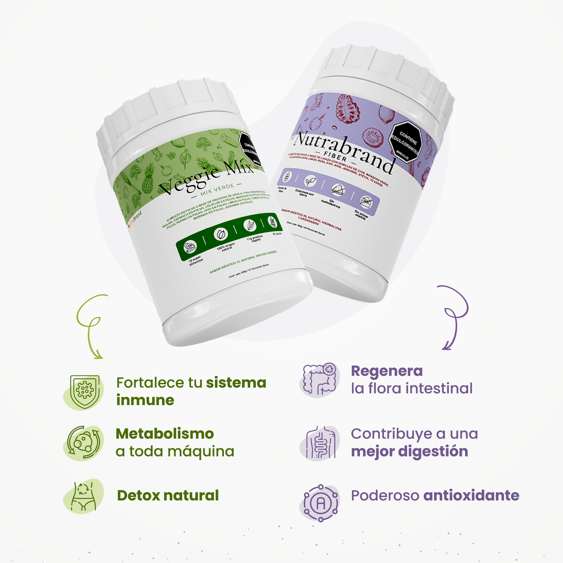 Beneficios del Slim Pack NutraBrand: batido verde y fibra digestiva