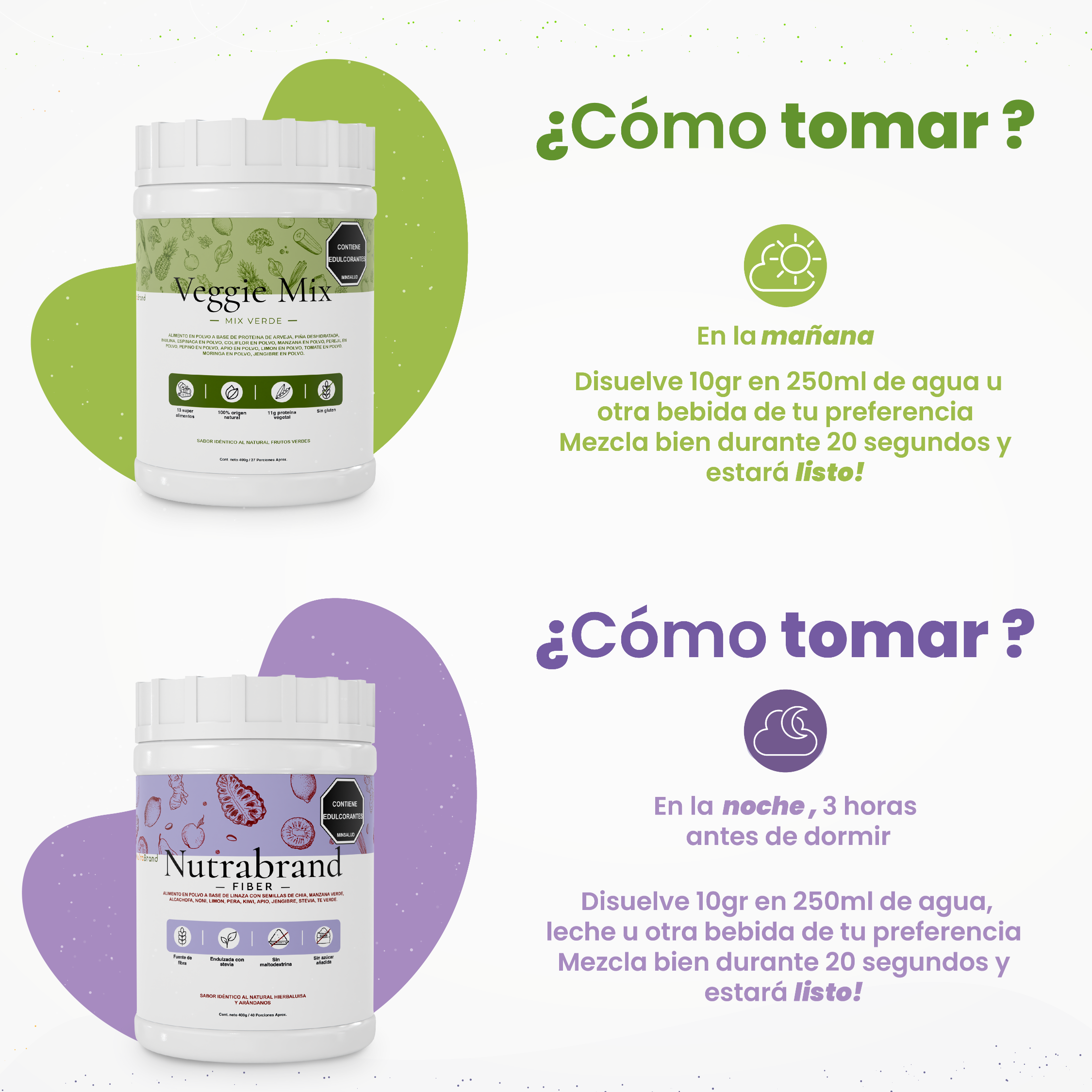 Modo de consumo de la fibra y el batido verde