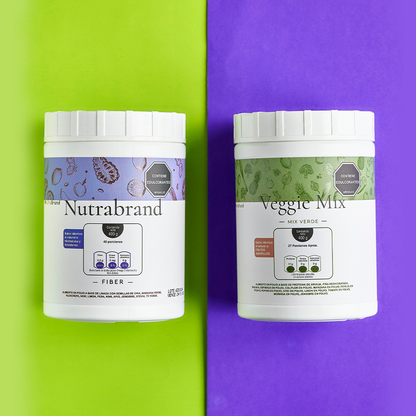 Incluye batido verde (sabor vegetal) y fibra digestiva (hierbaluisa y arándanos)